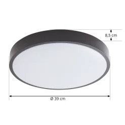 Lindby Smart LED kattovalaisin Innes musta 38cm RGB CCT Tuya Tuya