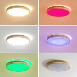 Lindby Smart LED kattovalaisin Innes puu Ø39cm RGB CCT Tuya RGB CCT Tuya