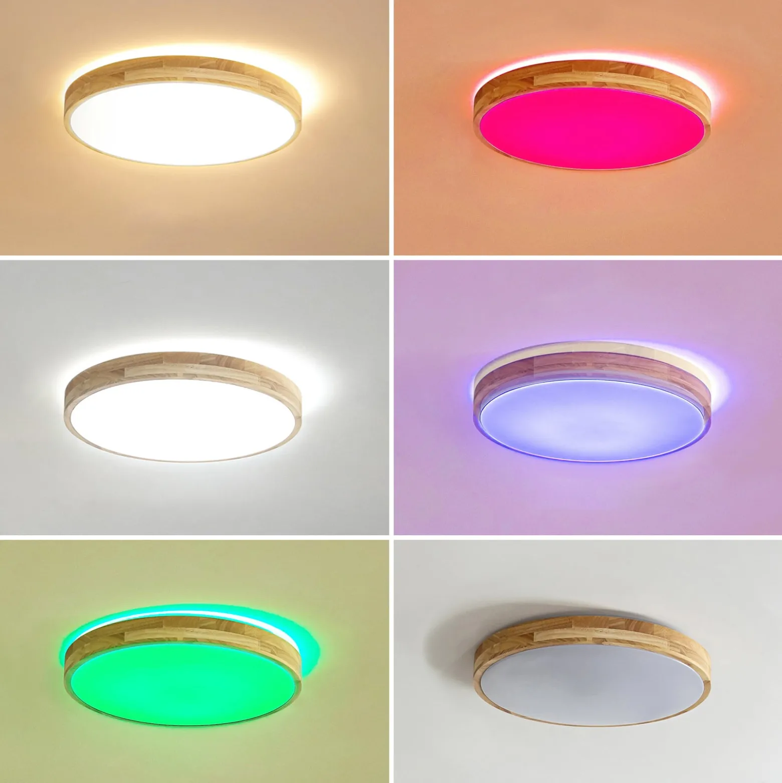 Lindby Smart LED kattovalaisin Innes puu Ø39cm RGB CCT Tuya RGB CCT Tuya