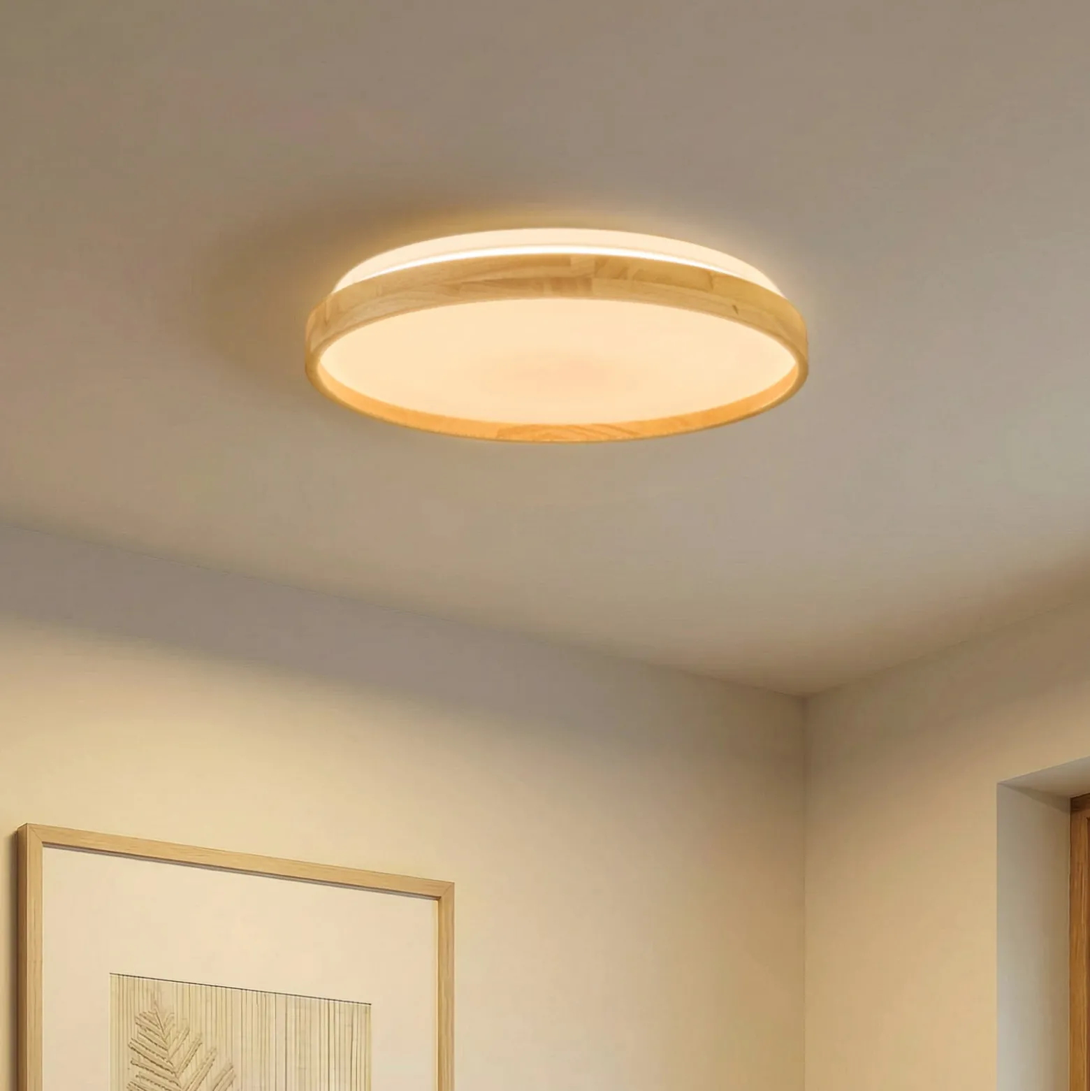 Lindby Smart LED kattovalaisin Mirren puu Ø39.5cm CCT Tuya CCT Tuya