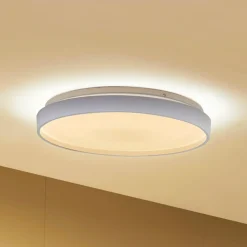 Lindby Smart LED kattovalaisin Mirren, valkoinen, metalli, CCT, Tuya