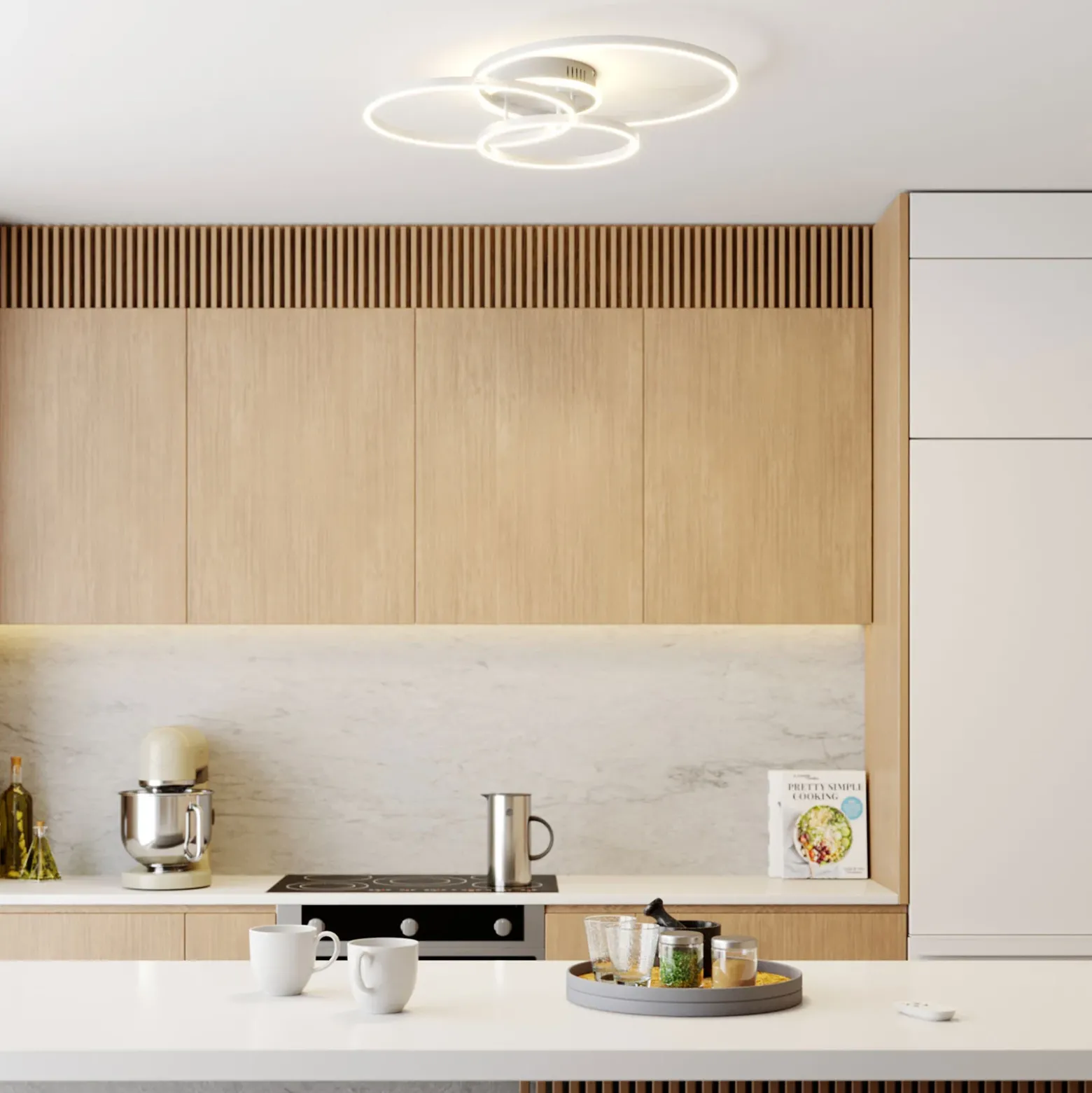 Lindby Smart LED-kattovalaisin Tula, kaukosäädin, Tuya CCT