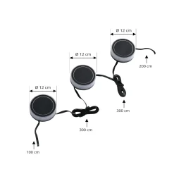 Lindby Smart LED maapiikkivalo Kyren, CCT, RGB, Tuya, 3 kpl