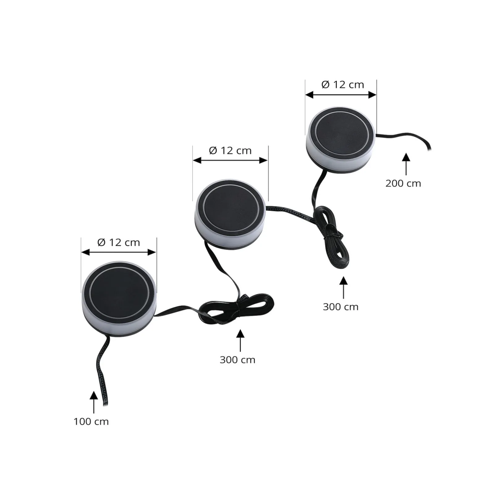 Lindby Smart LED maapiikkivalo Kyren, CCT, RGB, Tuya, 3 kpl