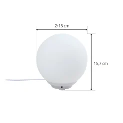 Lindby Smart LED-pöytävalaisin Cosmia, valkoinen, lasi, Tuya
