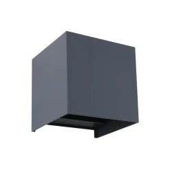 Lindby Smart LED-ulkoseinälamppu Dara, harmaa, kulmikas, CCT RGB, Tuya
