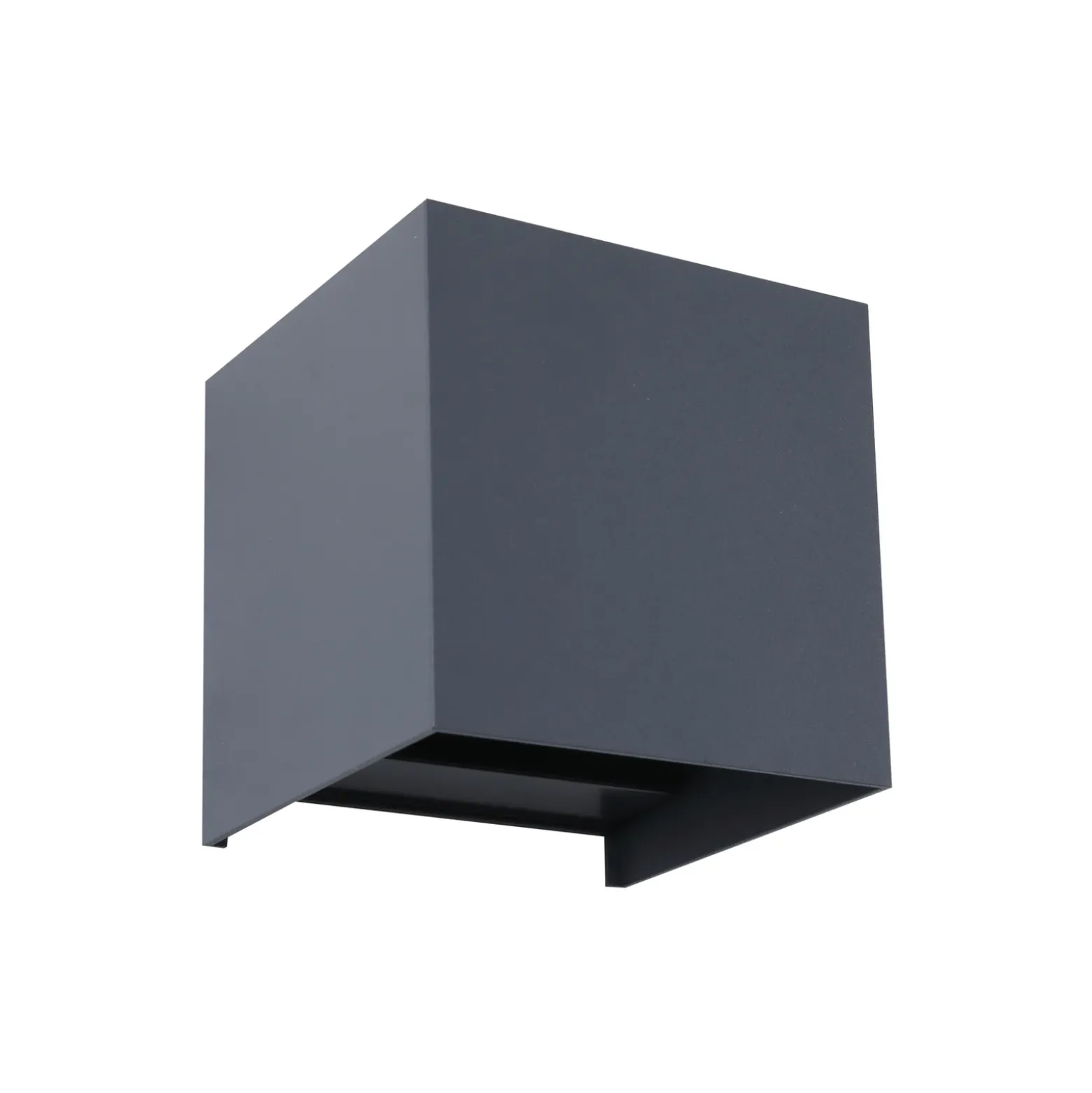 Lindby Smart LED-ulkoseinälamppu Dara, harmaa, kulmikas, CCT RGB, Tuya