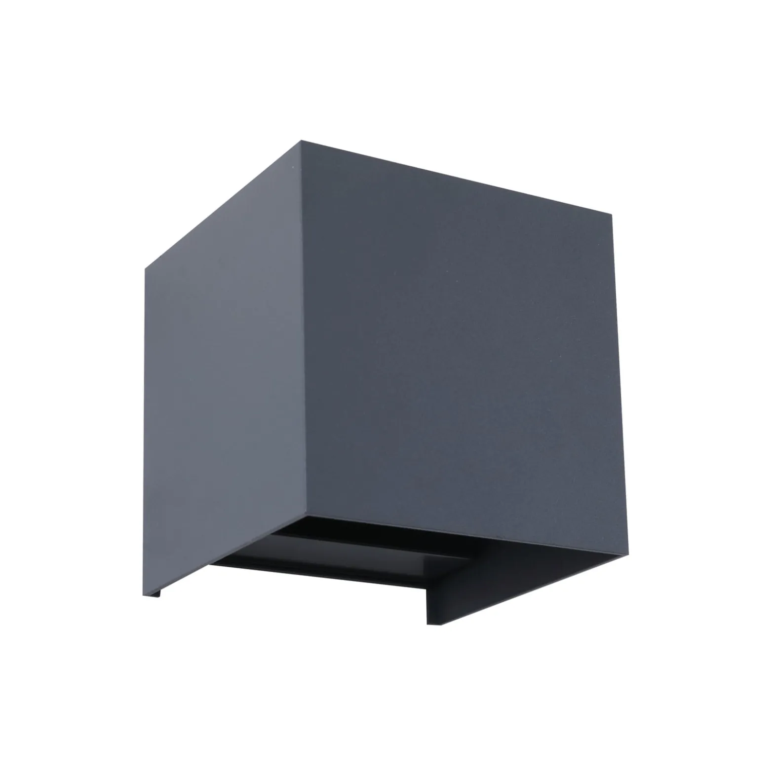 Lindby Smart LED-ulkoseinälamppu Dara, harmaa, kulmikas, CCT RGB, Tuya