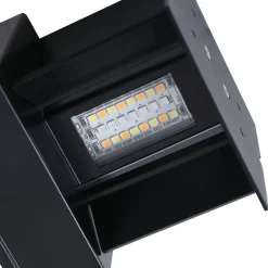 Lindby Smart LED-ulkoseinälamppu Dara, harmaa, kulmikas, CCT RGB, Tuya
