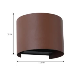 Lindby Smart LED-ulkoseinälamppu Dara, ruostumaton teräs, pyöreä, CCT RGB, Tuya