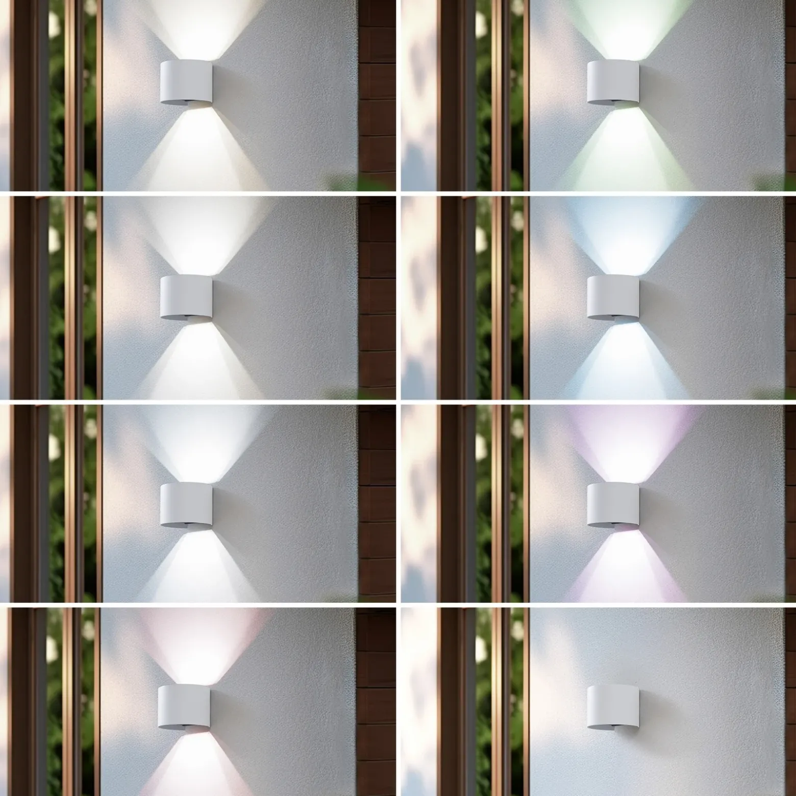 Lindby Smart LED-ulkoseinälamppu Dara, valkoinen, pyöreä, CCT RGB, Tuya