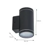 Lindby Smart LED-ulkoseinävalaisin Valtin CCT RGB Tuya IP54