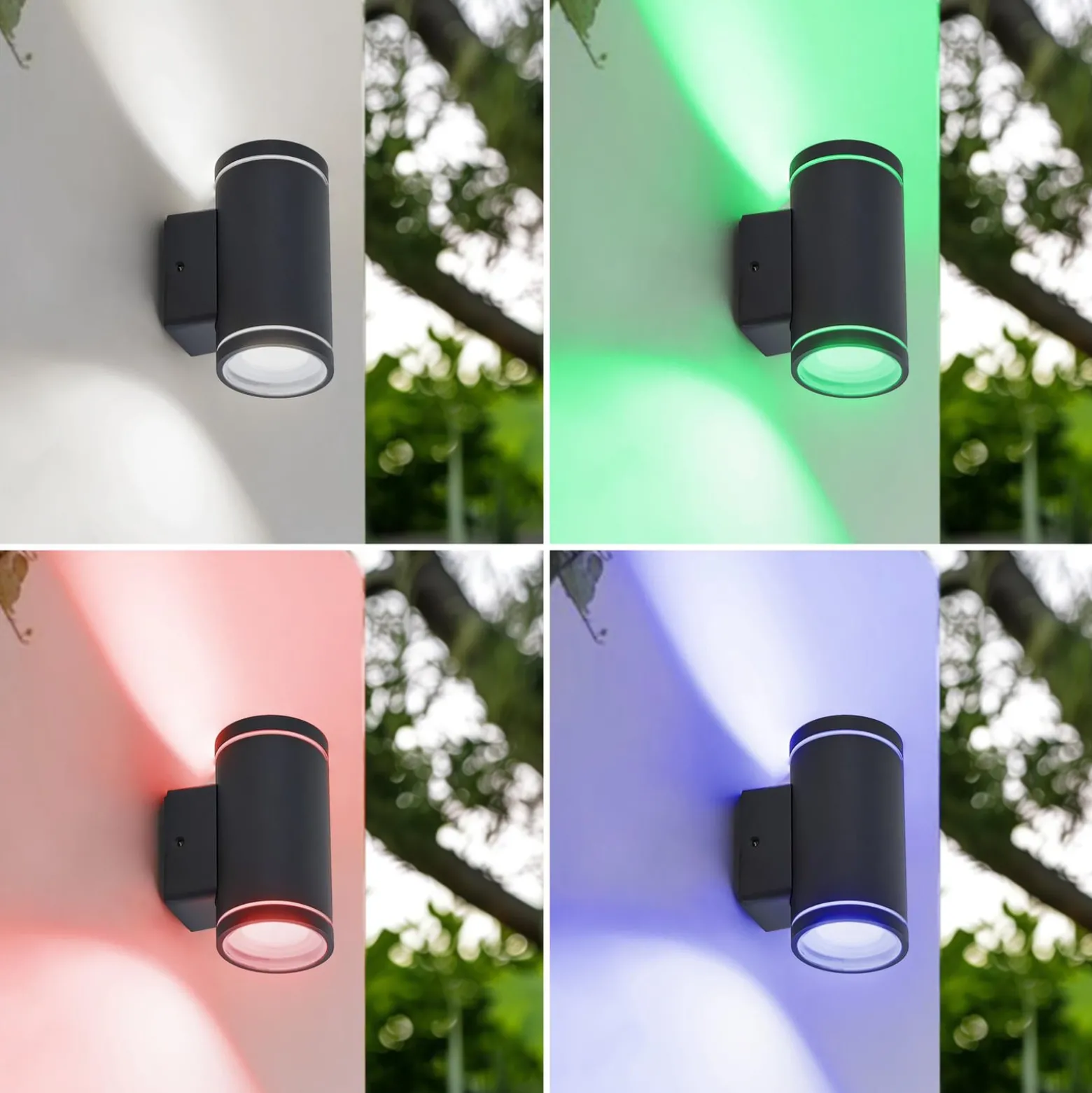 Lindby Smart LED-ulkoseinävalaisin Valtin CCT RGB Tuya IP54