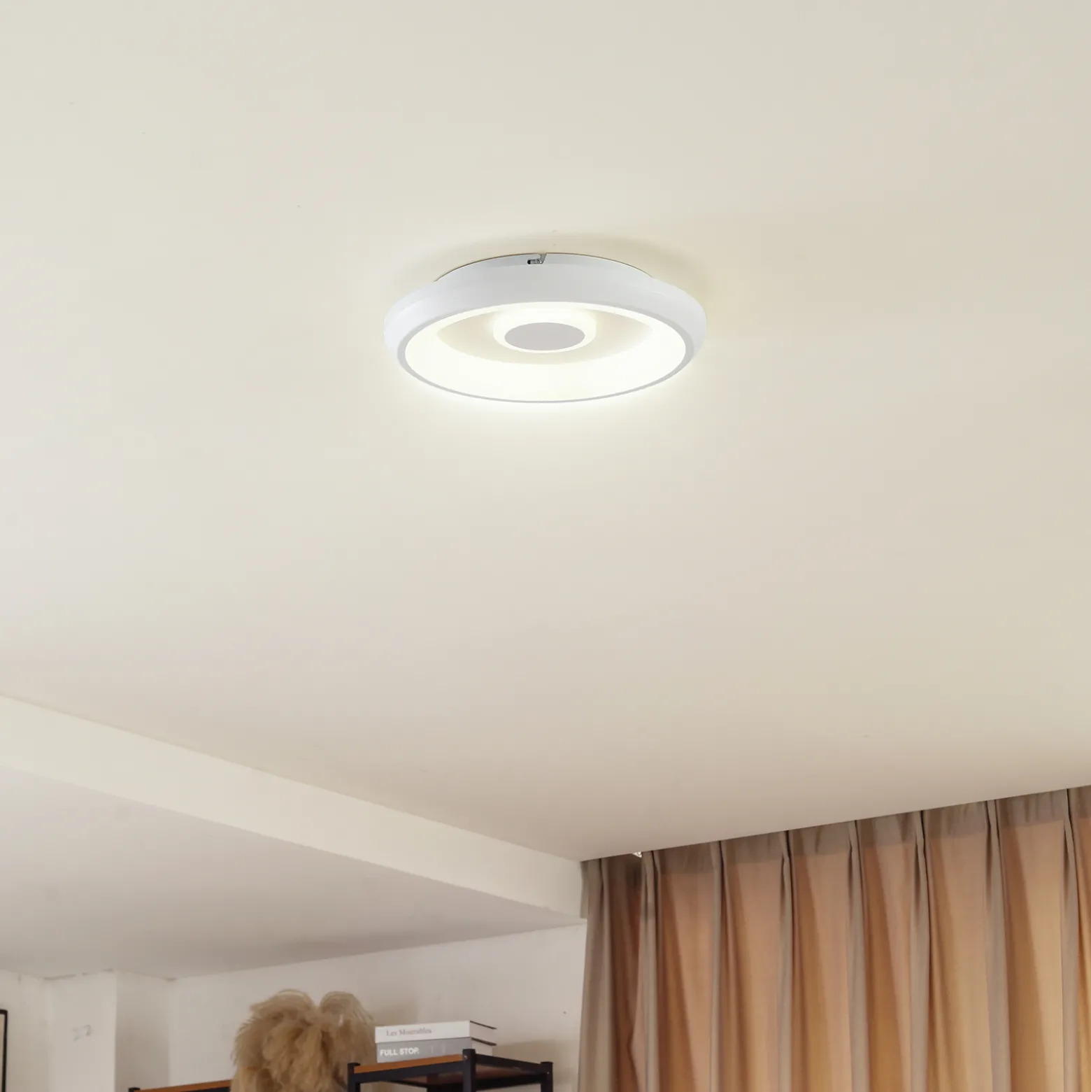 Lindby Smart Lynden LED-kattovalaisin, Ø 38cm, valkoinen, RGB, Tuya