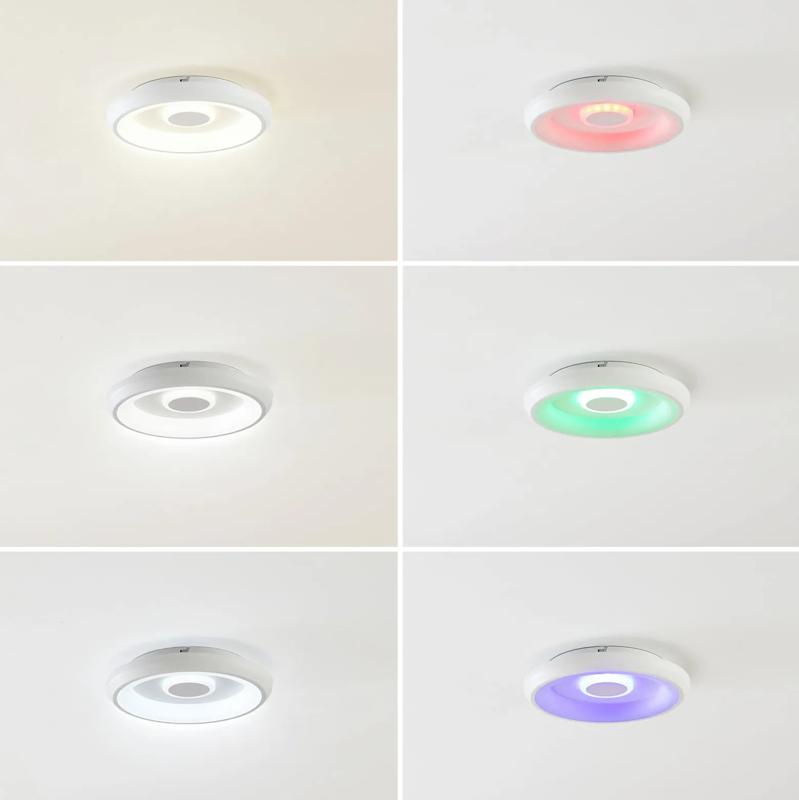 Lindby Smart Lynden LED-kattovalaisin, Ø 38cm, valkoinen, RGB, Tuya