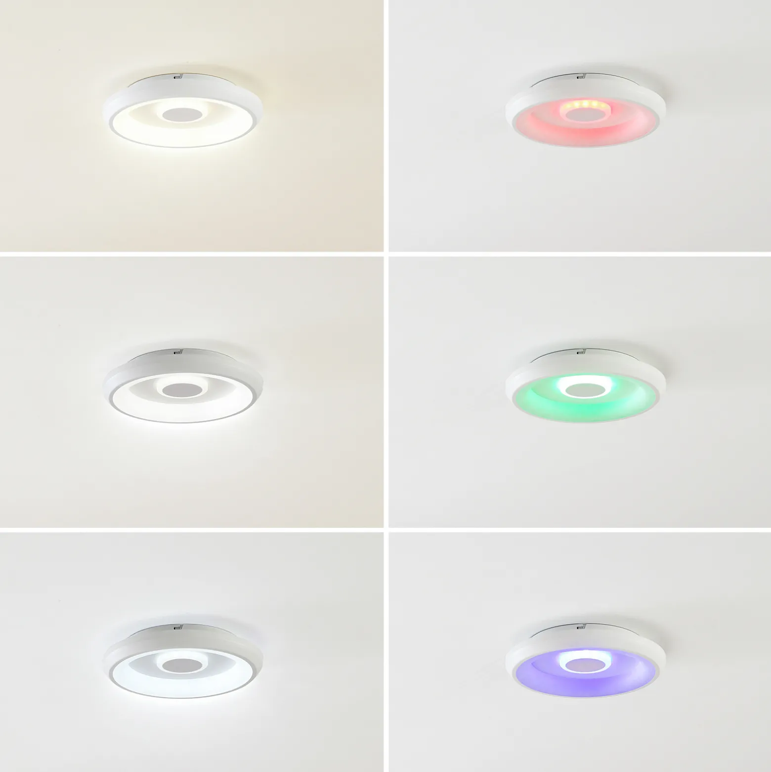 Lindby Smart Lynden LED-kattovalaisin, Ø 38cm, valkoinen, RGB, Tuya
