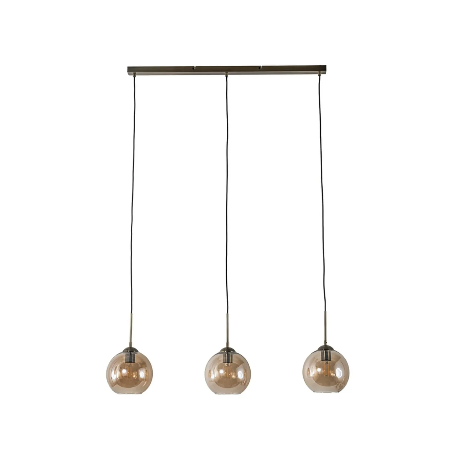 Lindby Sofian-riippuvalaisin, meripihka, lasi, 100 cm, 3-valo.