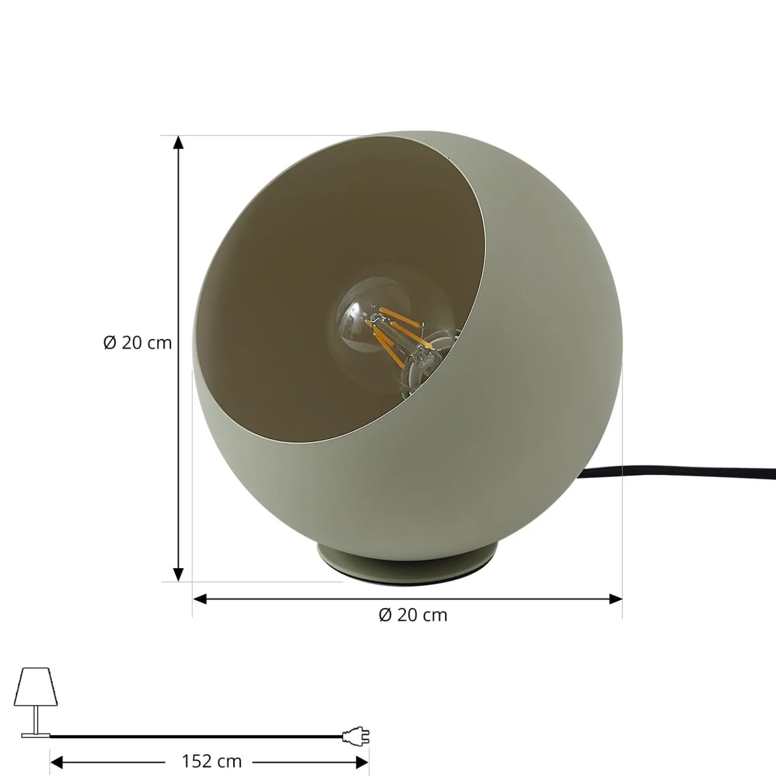 Lindby Solomia pöytävalaisin, vihreä, rauta, Ø 20 cm