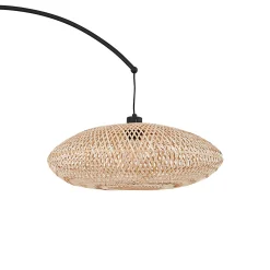 Lindby Solvian kaarivalaisin, musta/luonnonväri, bambu, metalli