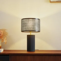 Lindby Sorscha pöytävalaisin, musta, rauta, Ø 26 cm