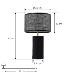 Lindby Sorscha pöytävalaisin, musta, rauta, Ø 26 cm