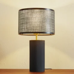 Lindby Sorscha pöytävalaisin, musta, rauta, Ø 26 cm