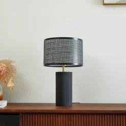Lindby Sorscha pöytävalaisin, musta, rauta, Ø 26 cm