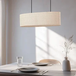 Lindby Soula-riippuvalaisin, 78 cm, beige, muovi, E27
