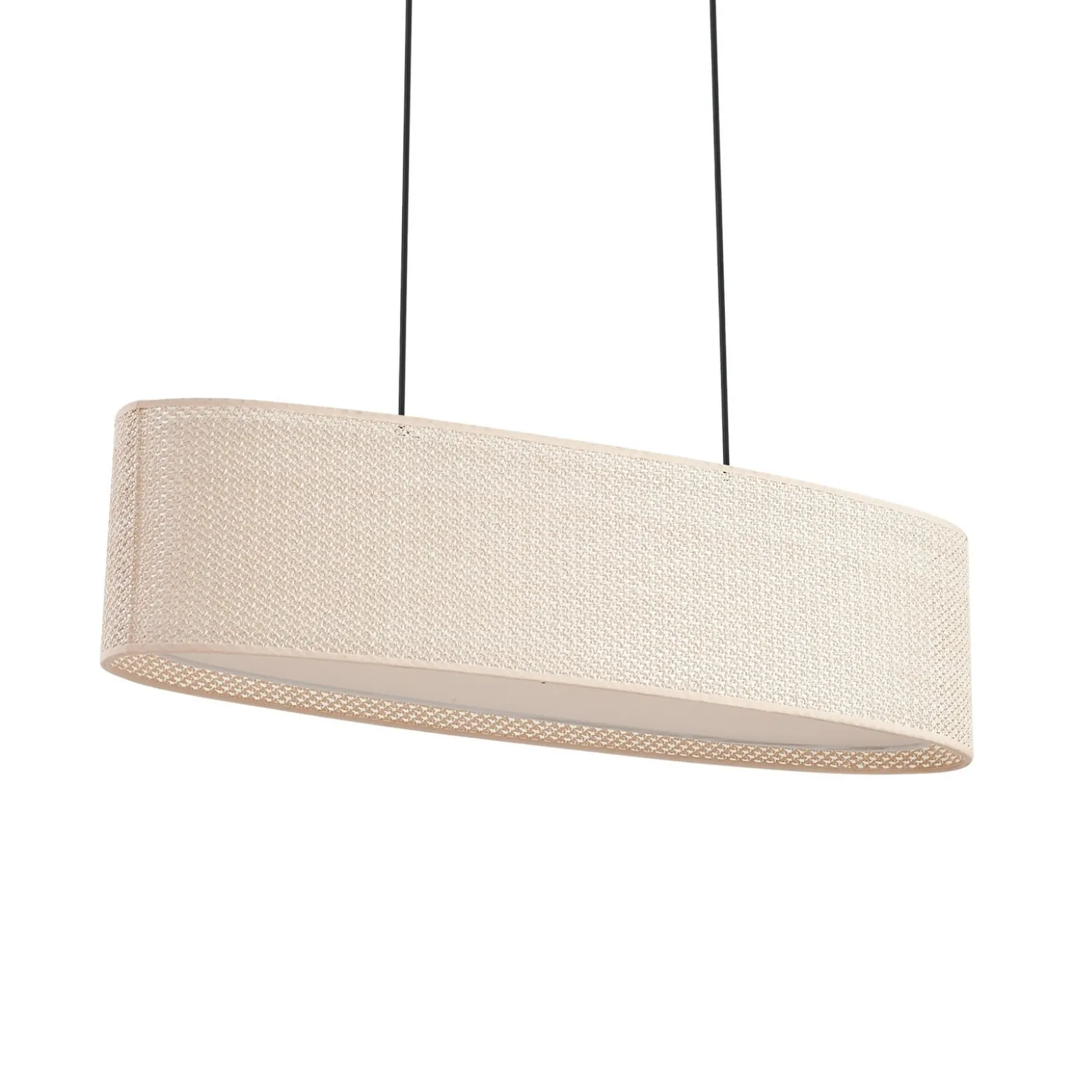 Lindby Soula-riippuvalaisin, 78 cm, beige, muovi, E27