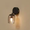 Lindby Spot Katjana, 1-valaisin, 16,9 cm korkea, savulasi, savustettu lasi
