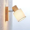 Lindby Spot Wanessa, puu, valkoinen, E14, 14 cm, säädettävä