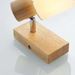 Lindby Spot Wanessa, puu, valkoinen, E14, 14 cm, säädettävä