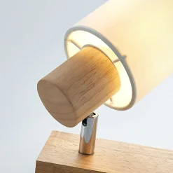Lindby Spot Wanessa, puu, valkoinen, E14, 14 cm, säädettävä