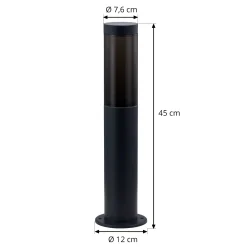 Lindby Statius -pollarilamppu, antrasiitti/kirkas, rauta, 45 cm