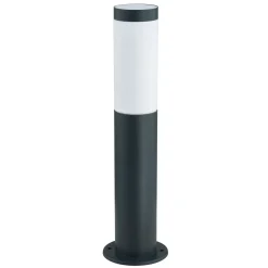 Lindby Statius -pollarilamppu, 45 cm, antrasiitti/opaalinen, ruostumaton teräs