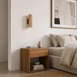 Lindby Stralino -seinävalaisin, 2-lamppuinen, korkeus 22 cm, puu