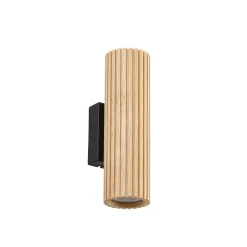 Lindby Stralino -seinävalaisin, 2-lamppuinen, korkeus 22 cm, puu