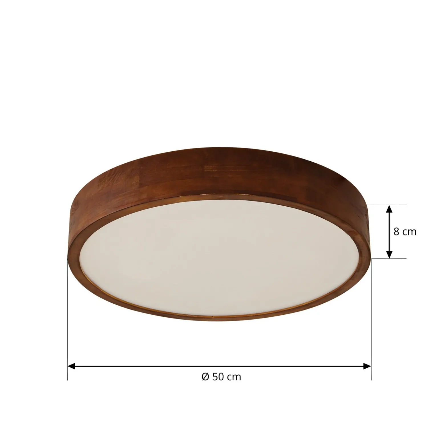 Lindby Tanju -kattovalaisin, halkaisija 50 cm, kumipuu, 4-lamppuinen, E27