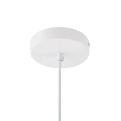 Lindby Tivra -riippuvalaisin, kiiltävä valkoinen, Ø 35 cm, metalli