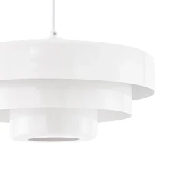 Lindby Tivra -riippuvalaisin, kiiltävä valkoinen, Ø 35 cm, metalli