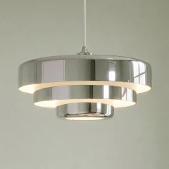 Lindby Tivra -riippuvalaisin, kromi, Ø 35 cm, metalli, E27