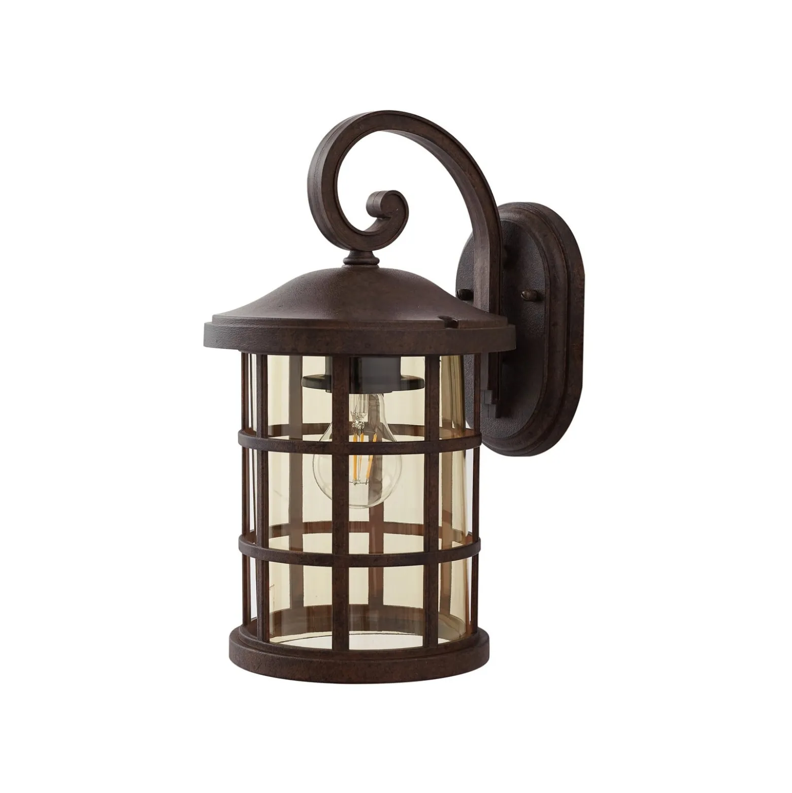 Lindby ulkoseinälamppu Ankea, ruoste/amber, 37 cm, IP23, E27