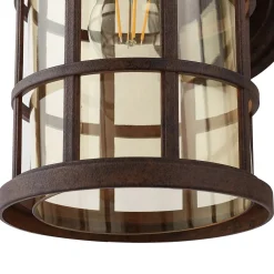Lindby ulkoseinälamppu Ankea, ruoste/amber, 37 cm, IP23, E27