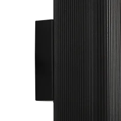 Lindby ulkoseinälamppu Halvar, musta, 20 cm, 2 x GU10, IP65