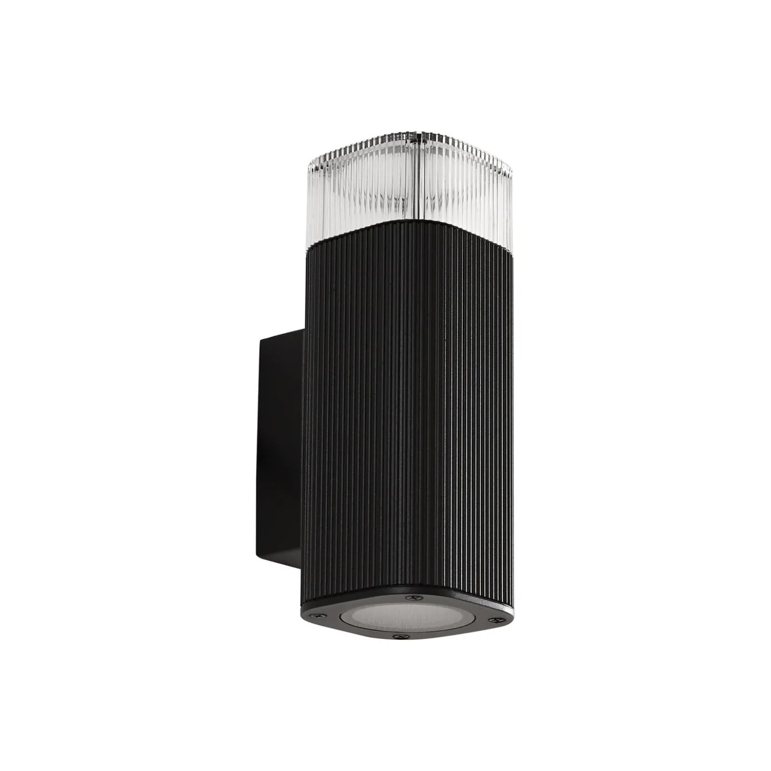 Lindby ulkoseinälamppu Halvar, musta, 20 cm, 2 x GU10, IP65