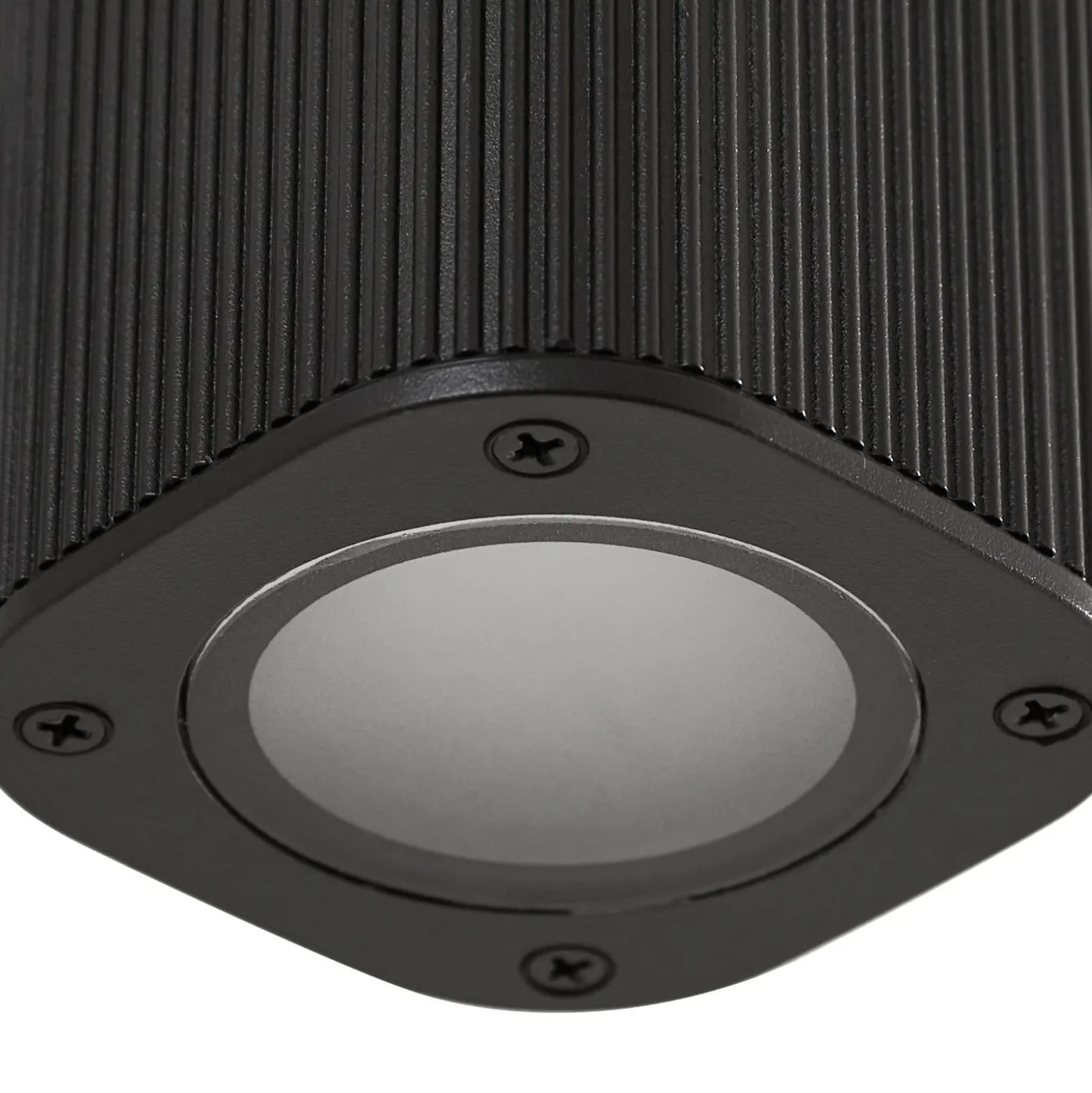 Lindby ulkoseinälamppu Halvar, musta, 20 cm, 2 x GU10, IP65
