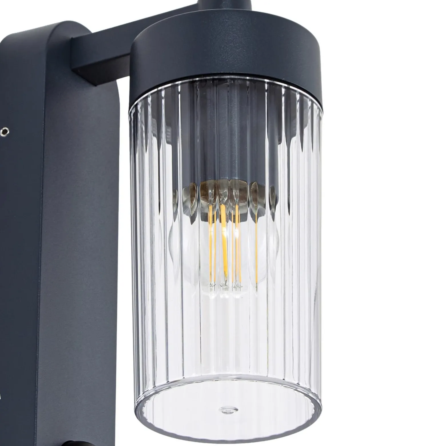 Lindby ulkoseinälamppu Kaliro, antrasiitti, 24 cm, IP54, anturi