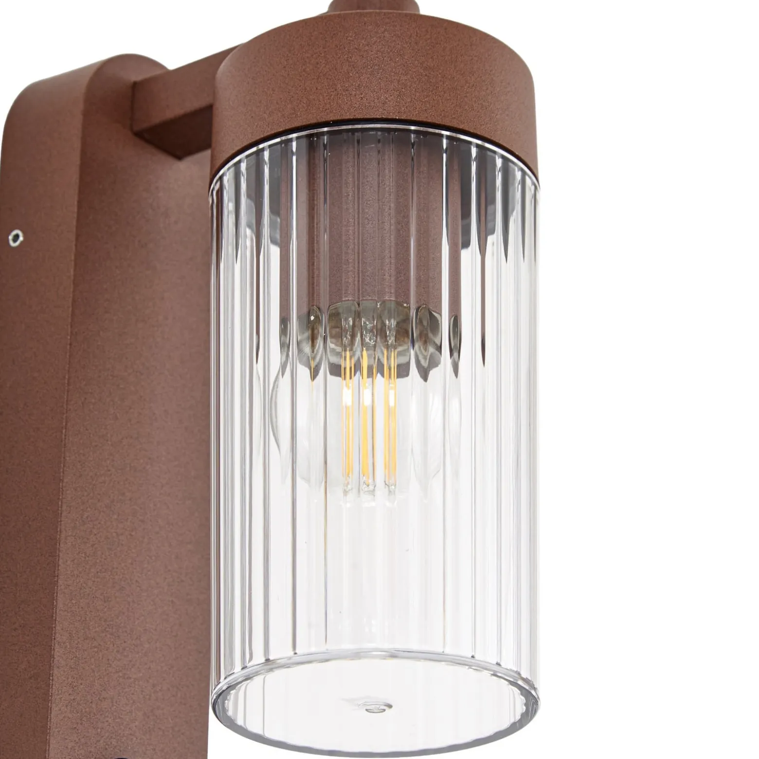 Lindby ulkoseinälamppu Kaliro, ruoste, 24 cm, IP54, anturi