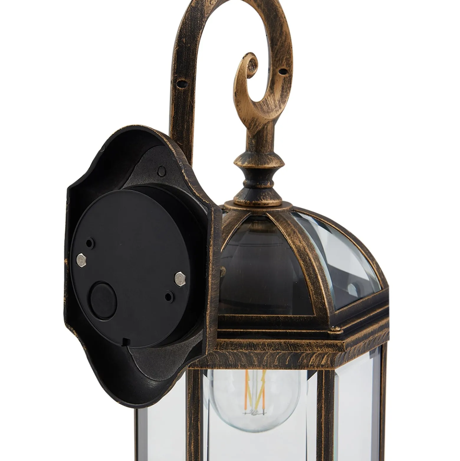 Lindby ulkoseinävalaisin Adelisa, kultainen antiikki, alumiini, korkeus 39 cm