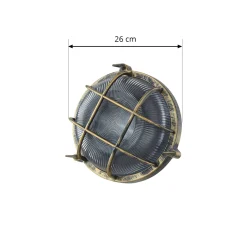 Lindby ulkoseinävalaisin Daaje, kullanvärinen, Ø 26 cm, alumiinia